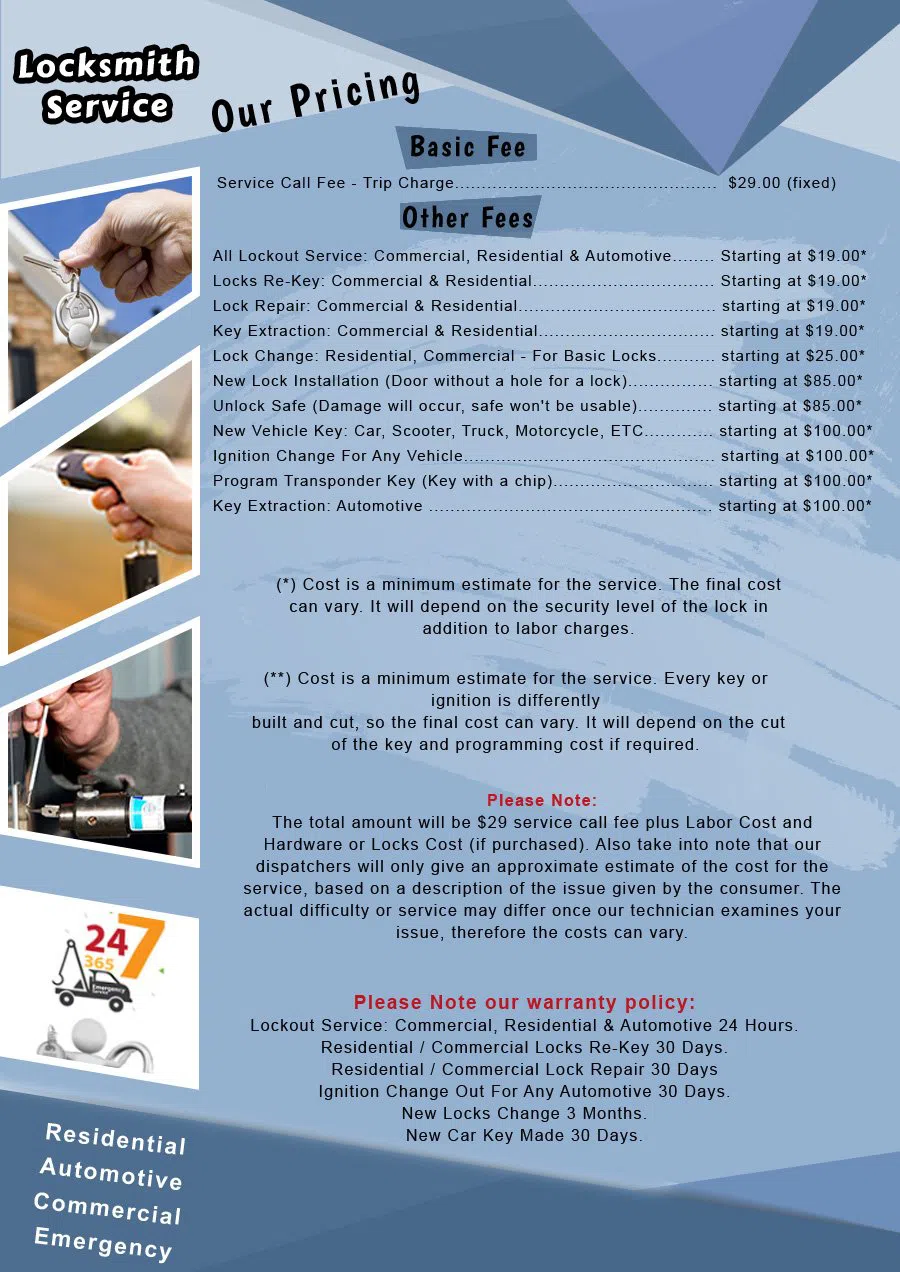 Locksmith Master Shop San Antonio, TX 210-780-7315 - Pricelist-12
